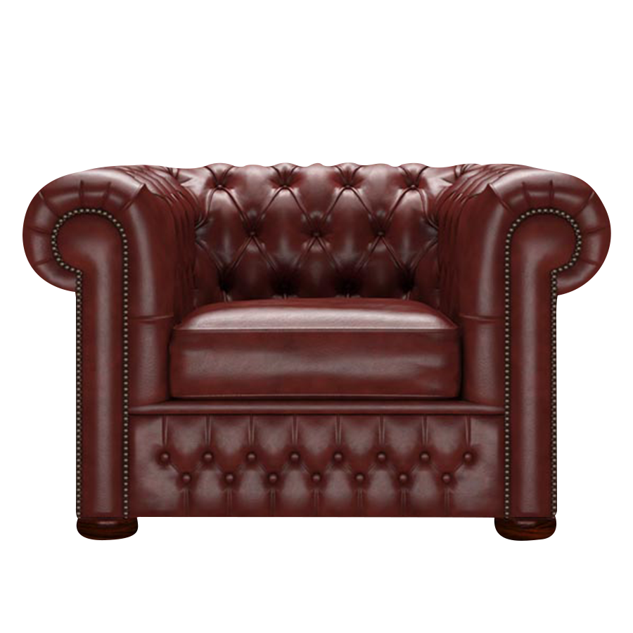 Classic Chesterfield Fåtölj Old English Chestnut