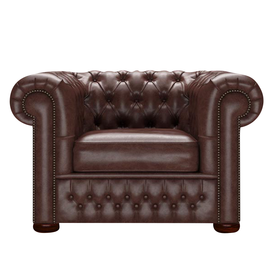 Classic Chesterfield Fåtölj Old English Dark Brown