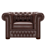 Classic Chesterfield Fåtölj Old English Dark Brown