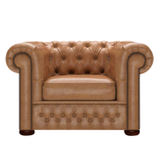Classic Chesterfield Fåtölj Old English Tan