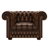 Cromwell Chesterfield Fåtölj Antique Autumn Tan