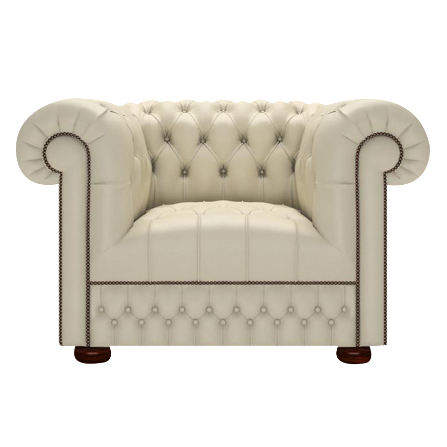 Cromwell Chesterfield Fåtölj Birch Ivory