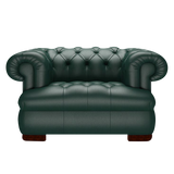 Drake Chesterfield Fåtölj Birch Forest Green