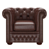 Fleming Chesterfield Fåtölj Old English Dark Brown