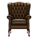 Gladstone Chesterfield Fåtölj Antique Gold
