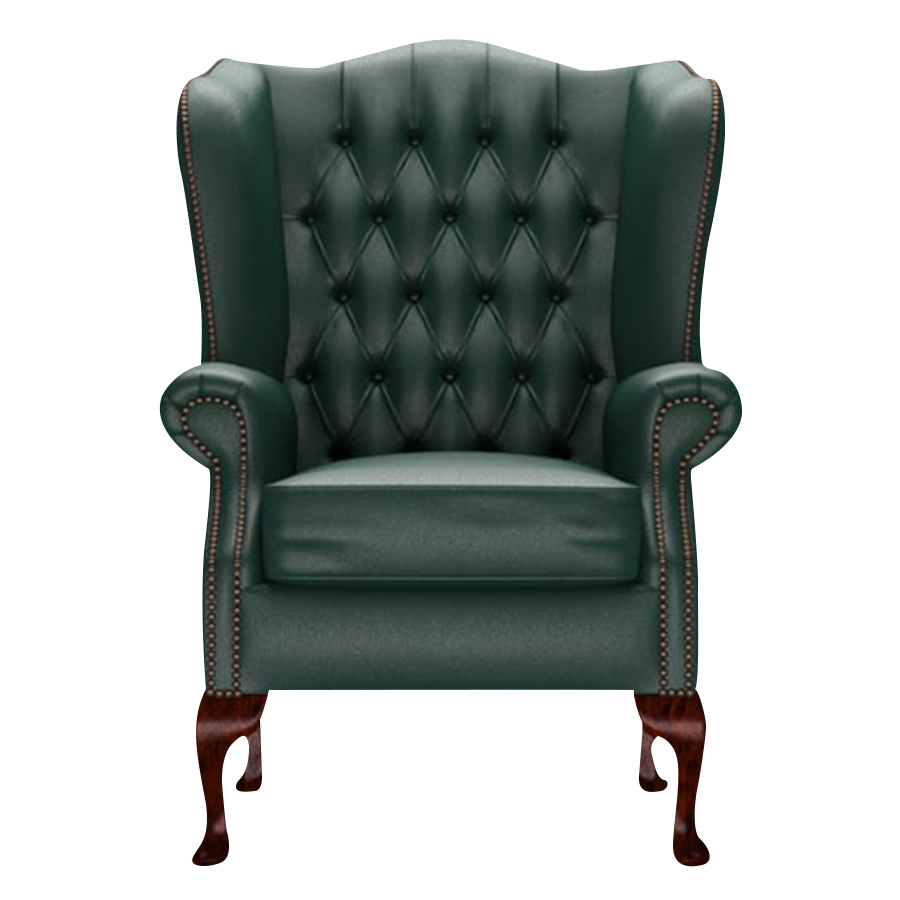 Gladstone Chesterfield Fåtölj Birch Forest Green