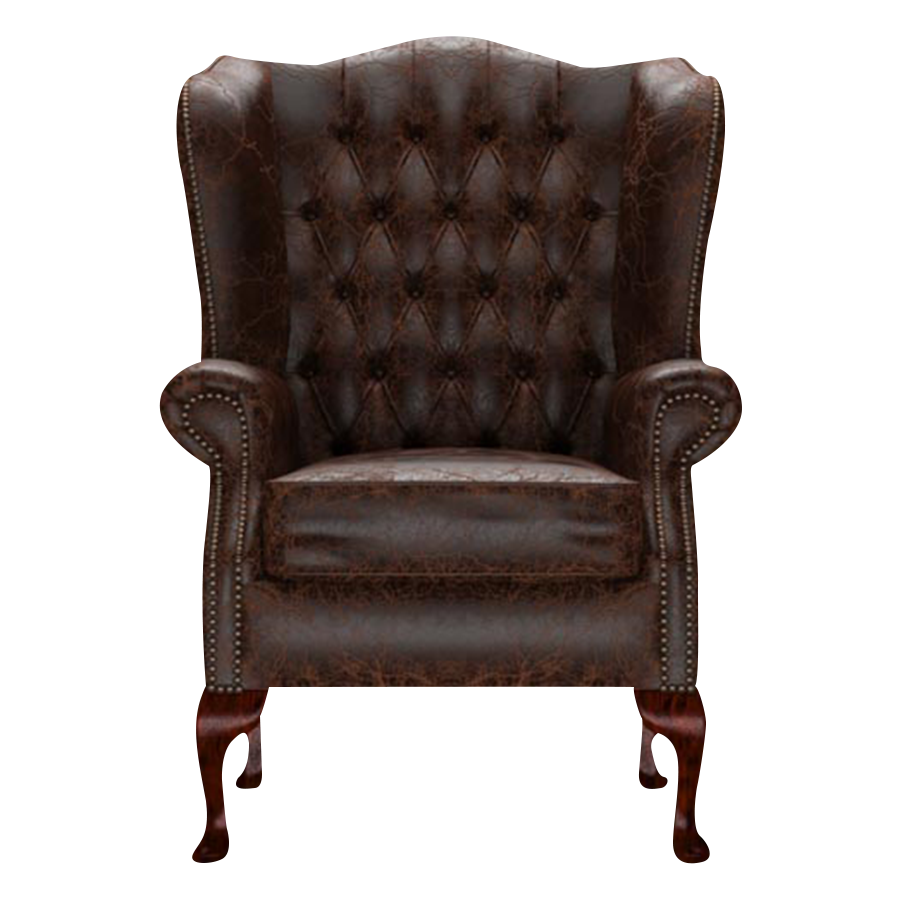 Gladstone Chesterfield Fåtölj Tudor Mahogany