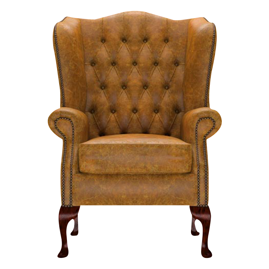 Gladstone Chesterfield Fåtölj Tudor Mustard