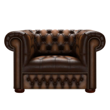 Linwood Chesterfield Fåtölj Antique Autumn Tan
