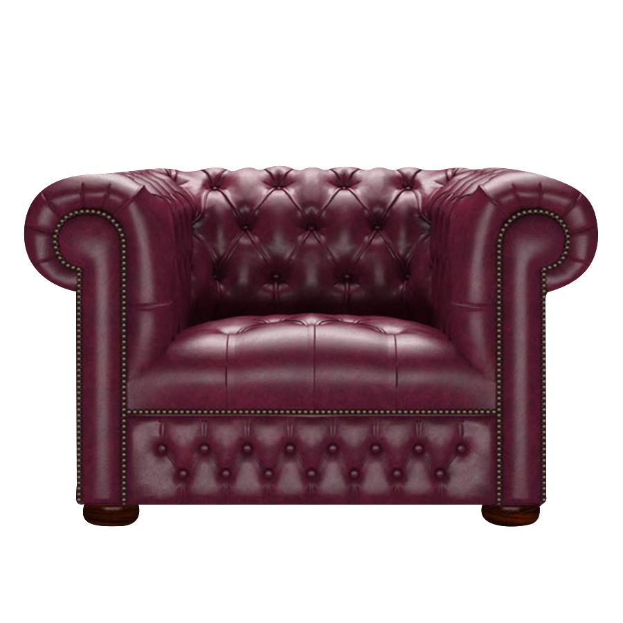 Linwood Chesterfield Fåtölj Old English Burgundy