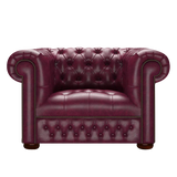 Linwood Chesterfield Fåtölj Old English Burgundy
