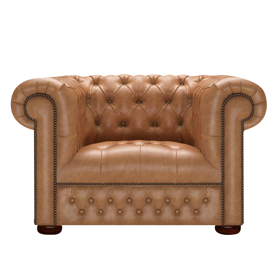 Linwood Chesterfield Fåtölj Old English Tan