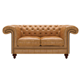 Allingham 2 Sits Chesterfield Soffa Old English Buckskin