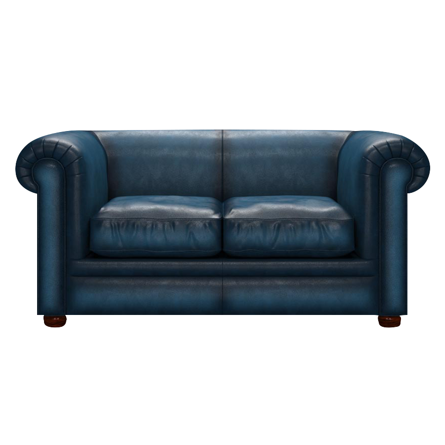 Austen 2 Sits Chesterfield Soffa Antique Blue