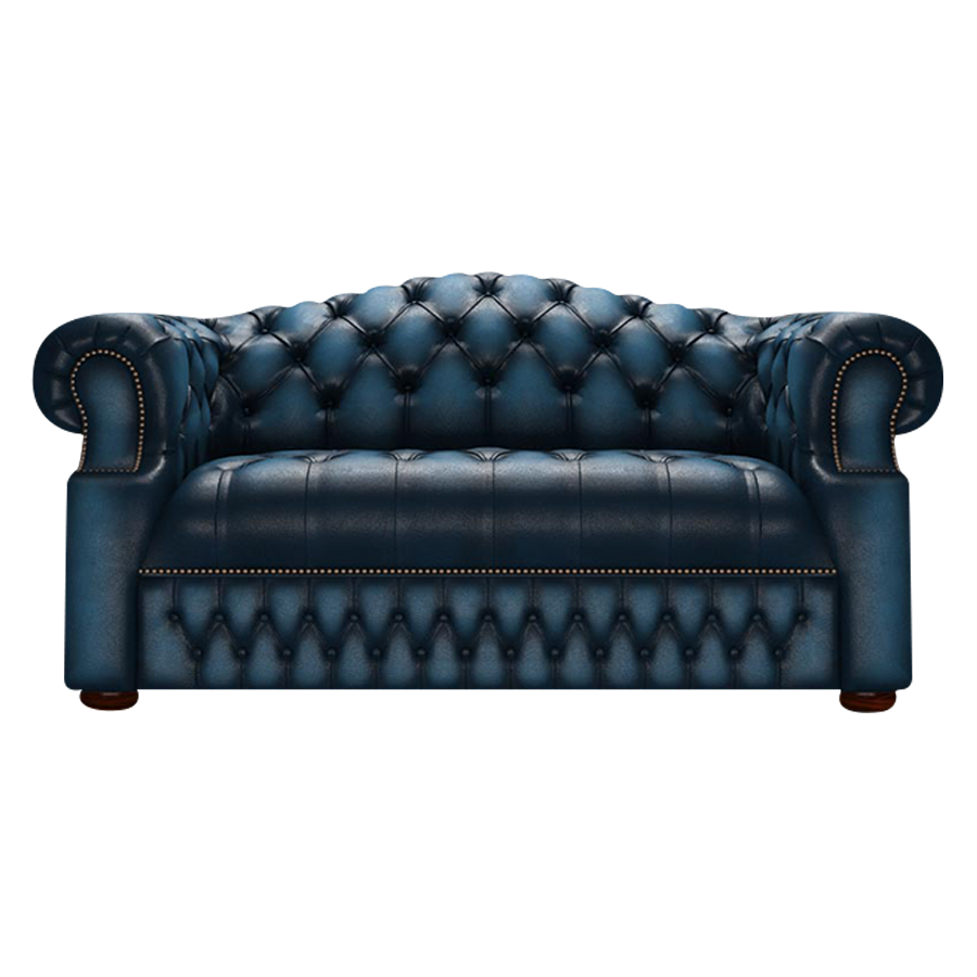Blanchard 2 Sits Chesterfield Soffa Antique Blue
