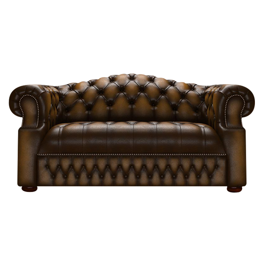 Blanchard 2 Sits Chesterfield Soffa Antique Gold