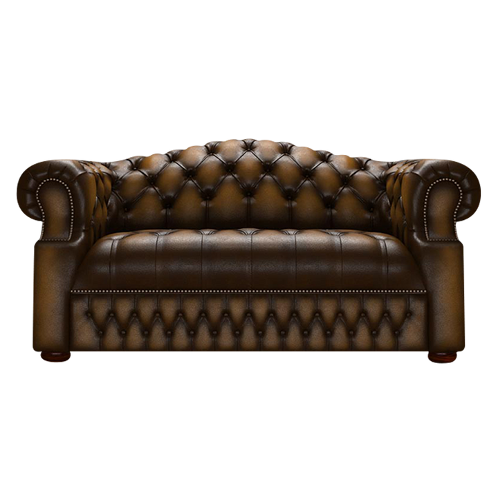 Blanchard 2 Sits Chesterfield Soffa Antique Gold