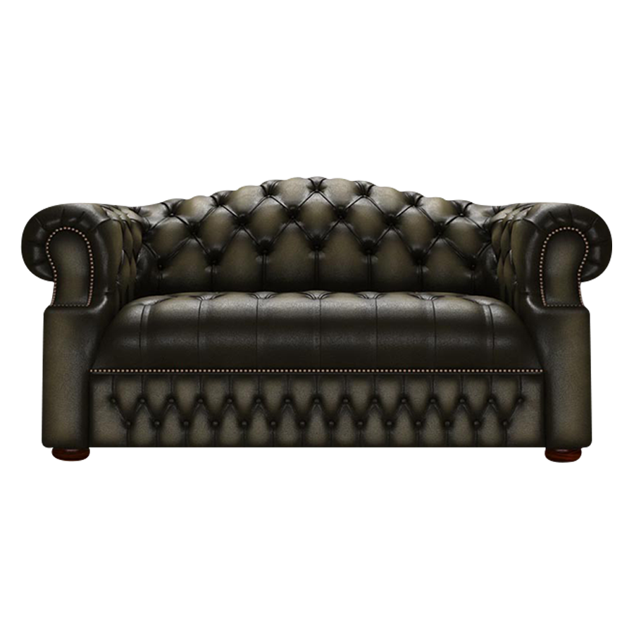 Blanchard 2 Sits Chesterfield Soffa Antique Olive