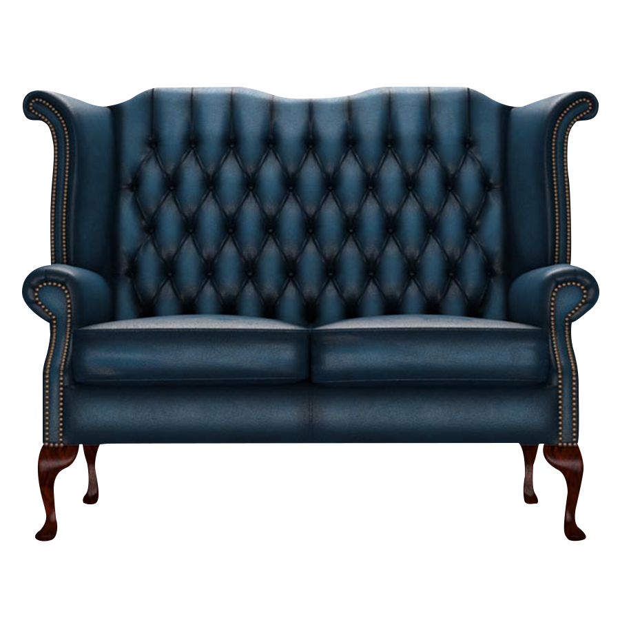 Byron 2 Sits Chesterfield Soffa Antique Blue