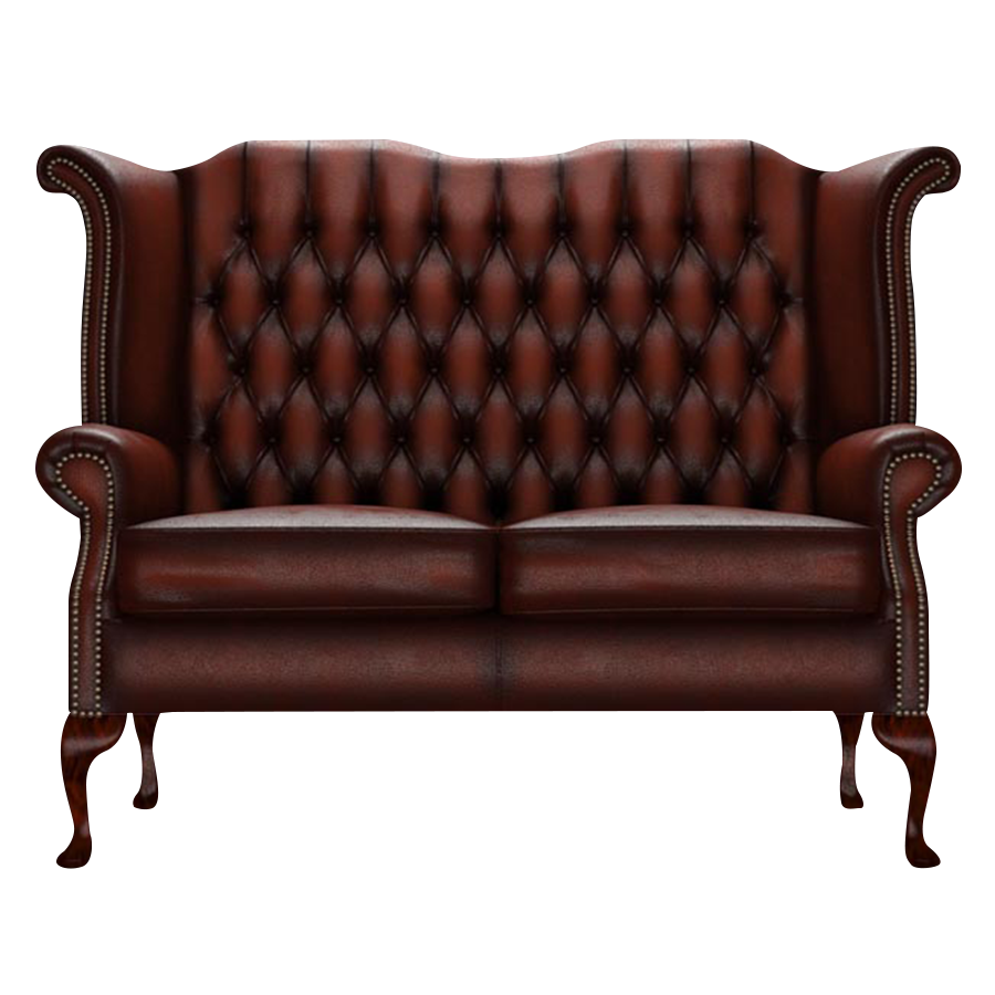 Byron 2 Sits Chesterfield Soffa Antique Chestnut