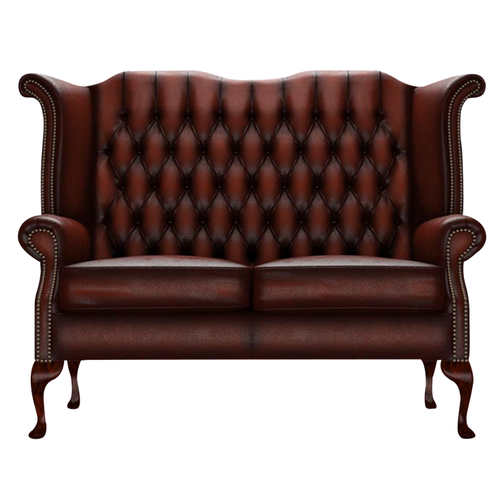 Byron 2 Sits Chesterfield Soffa Antique Chestnut