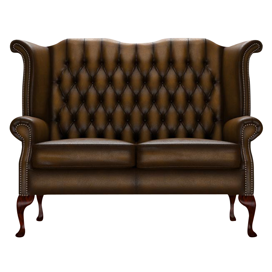 Byron 2 Sits Chesterfield Soffa Antique Gold