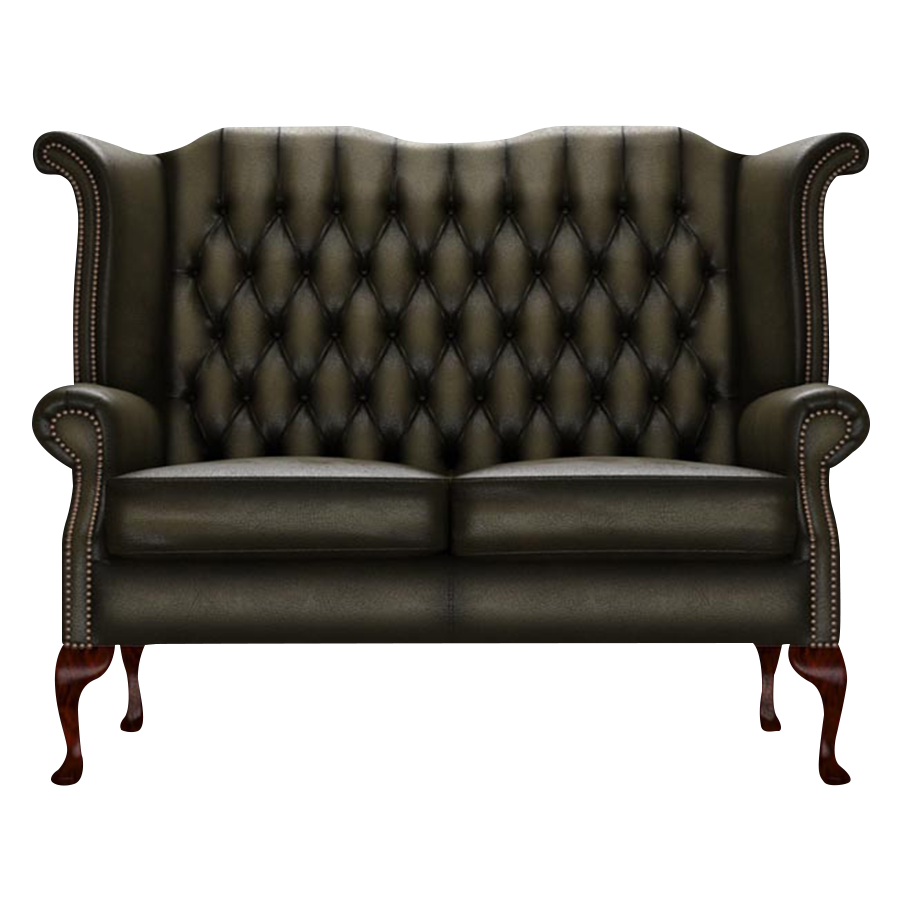 Byron 2 Sits Chesterfield Soffa Antique Olive
