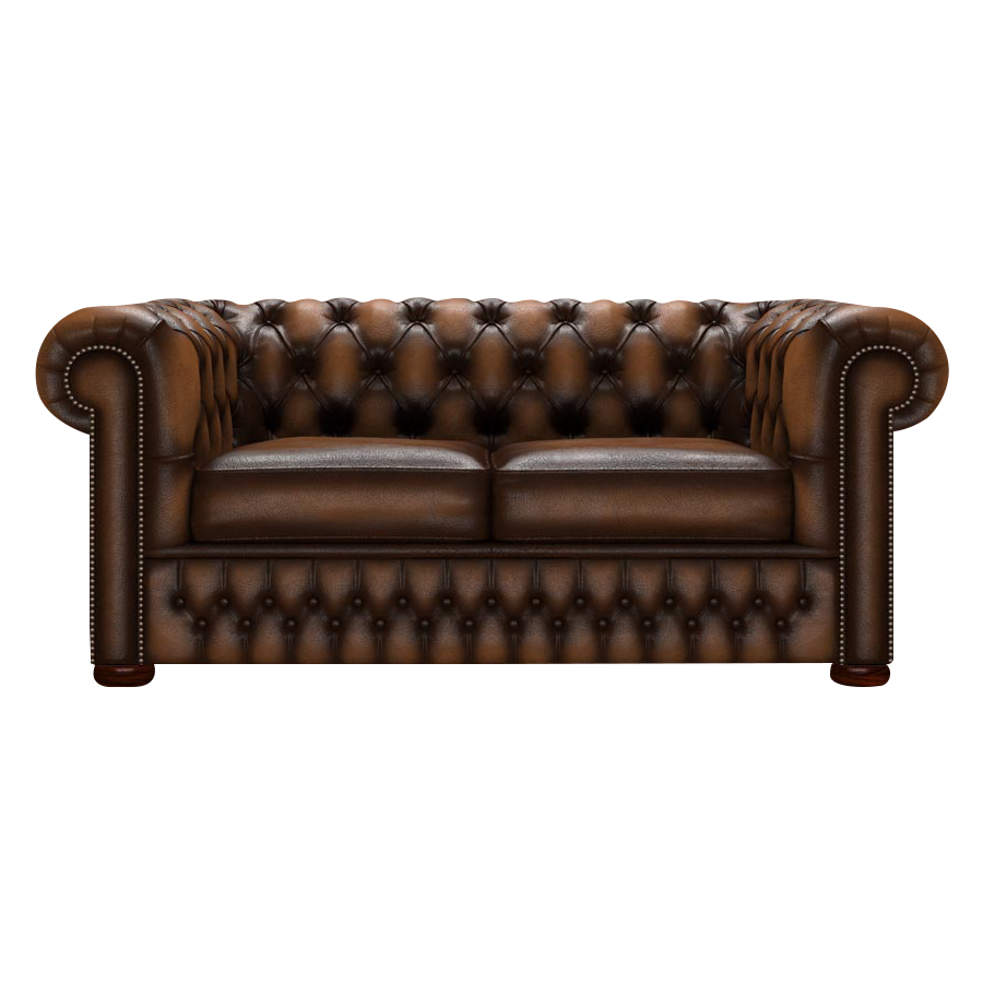 Classic 2 Sits Chesterfield Soffa Antique Autumn Tan