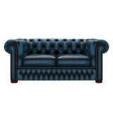 Classic 2 Sits Chesterfield Soffa Antique Blue