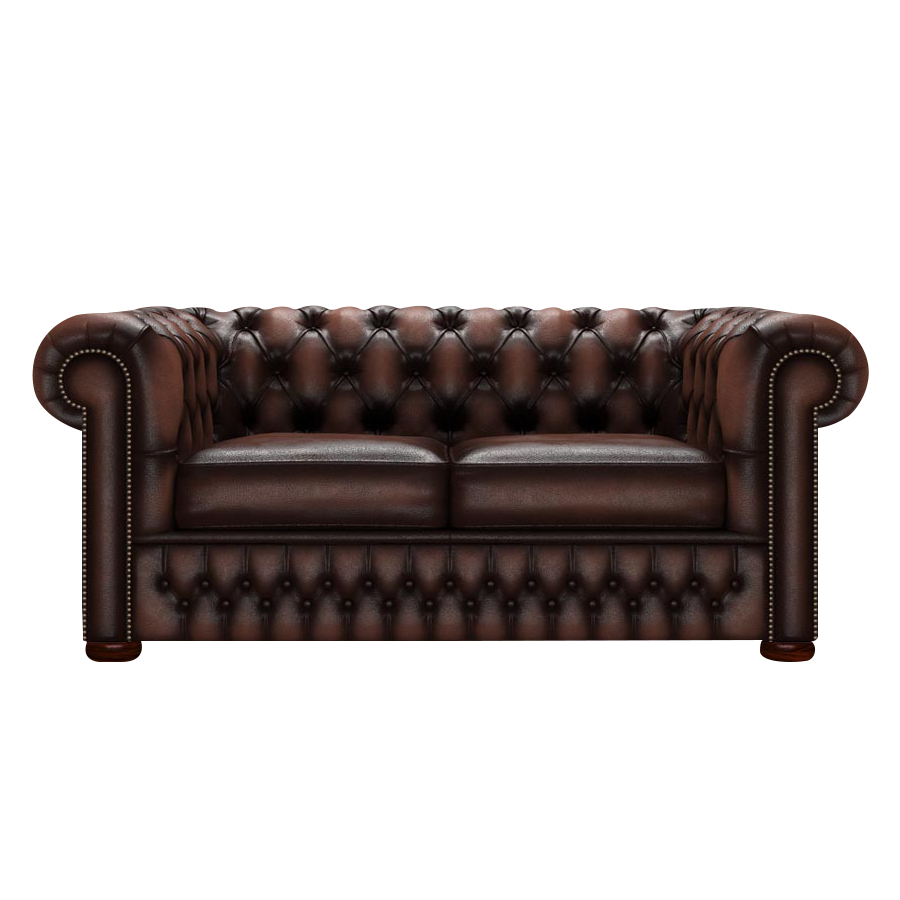 Classic 2 Sits Chesterfield Soffa Antique Brown