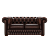 Classic 2 Sits Chesterfield Soffa Antique Brown
