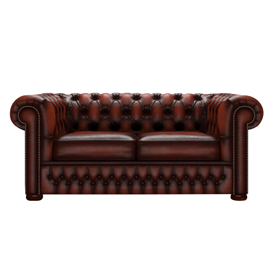 Classic 2 Sits Chesterfield Soffa Antique Chestnut
