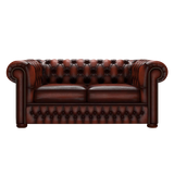 Classic 2 Sits Chesterfield Soffa Antique Chestnut