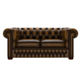 Classic 2 Sits Chesterfield Soffa Antique Gold