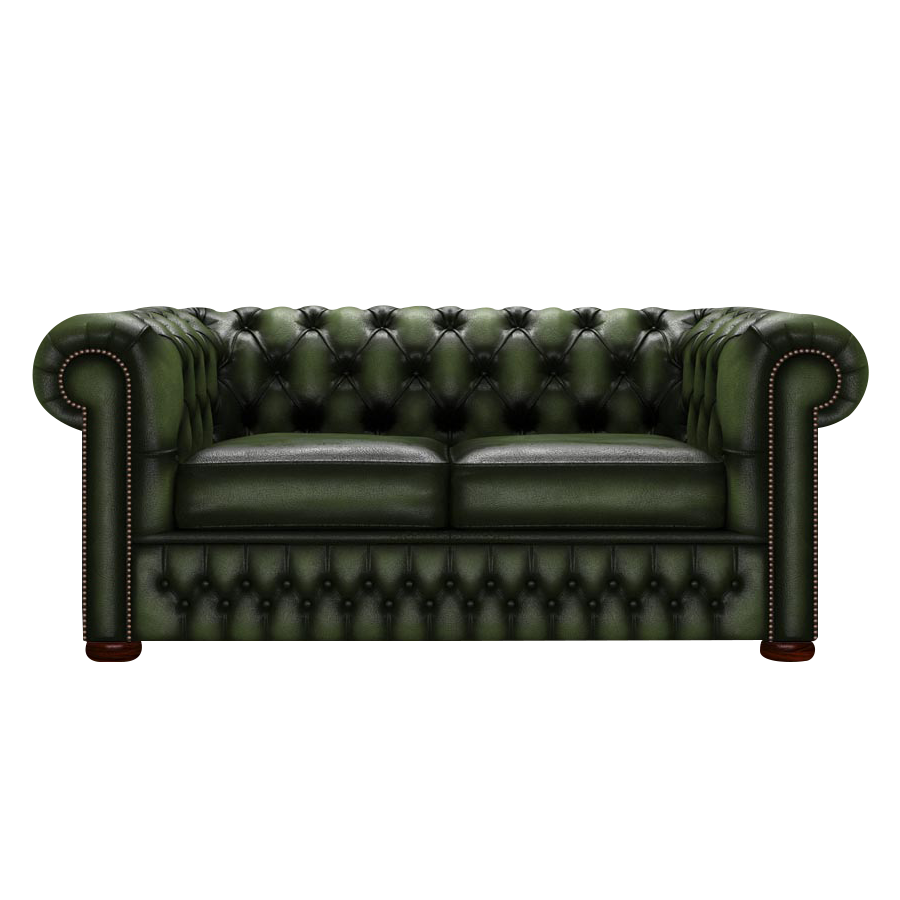 Classic 2 Sits Chesterfield Soffa Antique Green