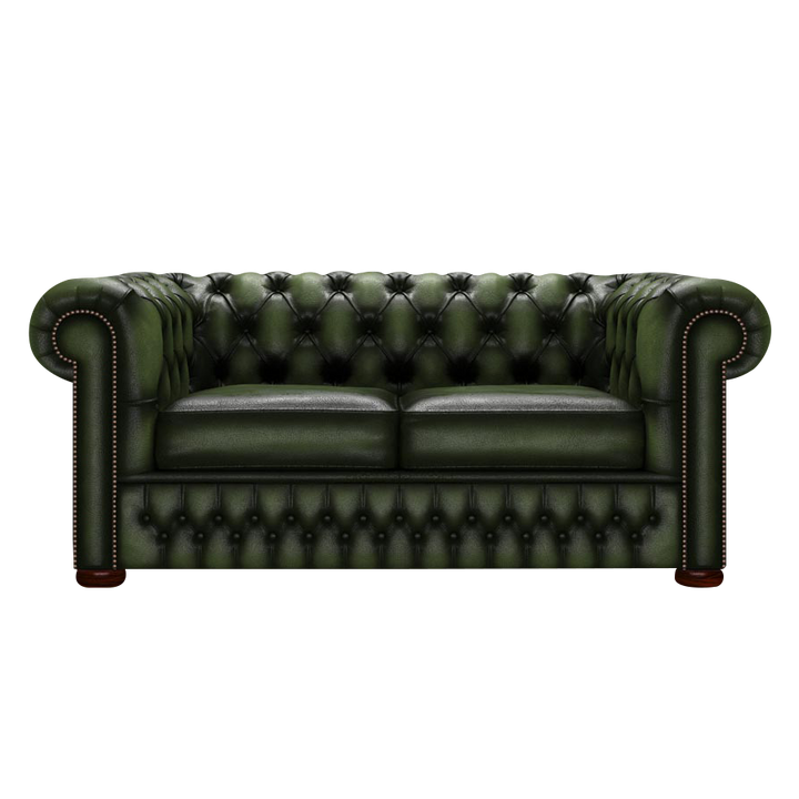 Classic 2 Sits Chesterfield Soffa Antique Green