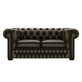 Classic 2 Sits Chesterfield Soffa Antique Olive
