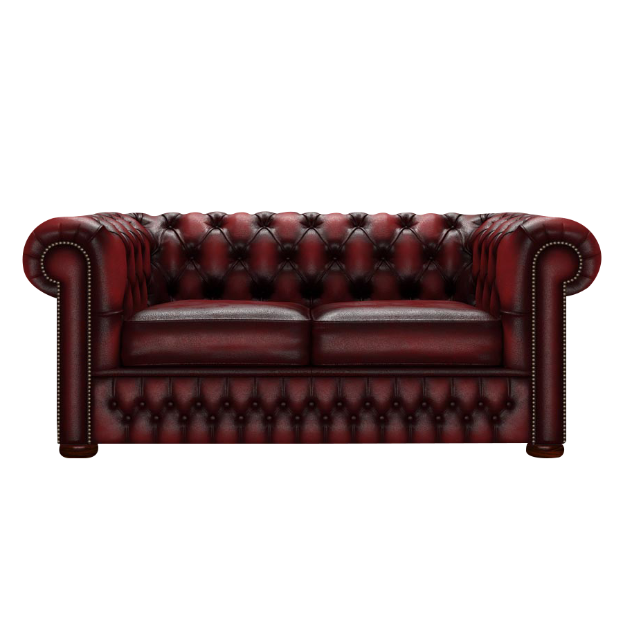 Classic 2 Sits Chesterfield Soffa Antique Red