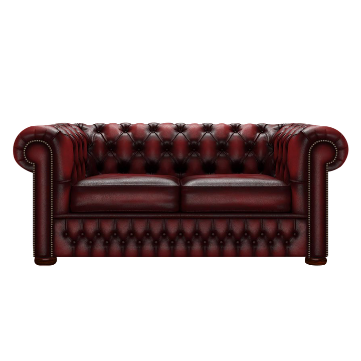 Classic 2 Sits Chesterfield Soffa Antique Red