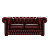 Classic 2 Sits Chesterfield Soffa Antique Red