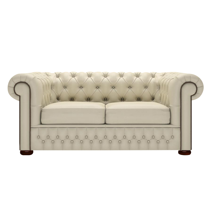 Classic 2 Sits Chesterfield Soffa Birch Ivory