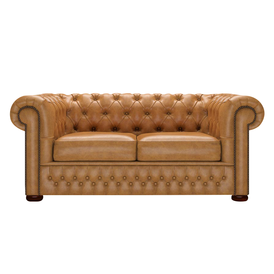 Classic 2 Sits Chesterfield Soffa Old English Buckskin