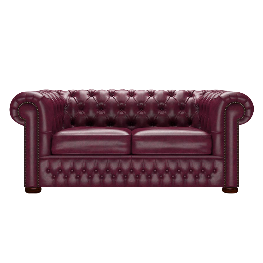 Classic 2 Sits Chesterfield Soffa Old English Burgundy