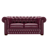 Classic 2 Sits Chesterfield Soffa Old English Burgundy