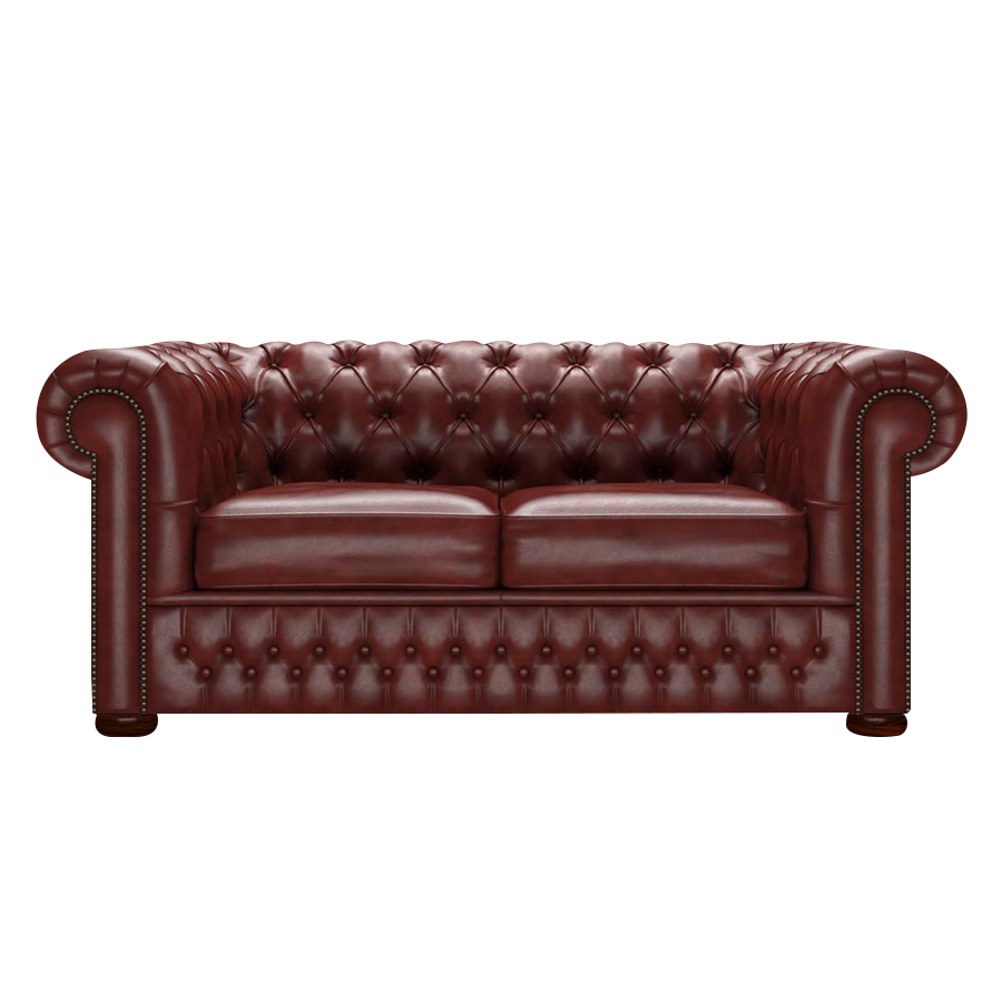 Classic 2 Sits Chesterfield Soffa Old English Chestnut