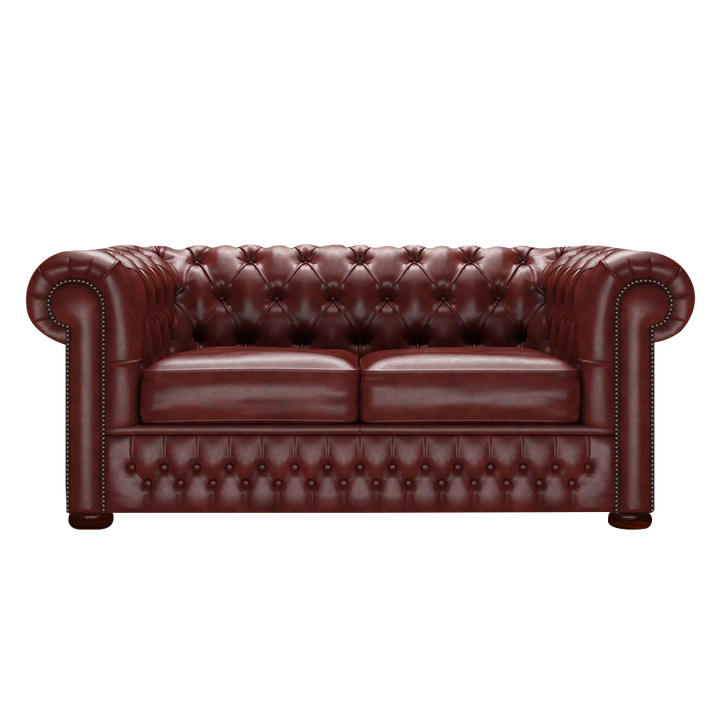 Classic 2 Sits Chesterfield Soffa Old English Chestnut