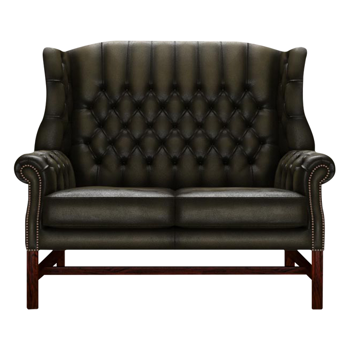 Darwin 2 Sits Chesterfield Soffa Antique Olive