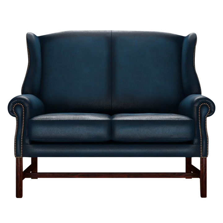 Drummond 2 Sits Chesterfield Soffa Antique Blue