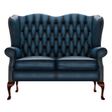 Gladstone 2 Sits Chesterfield Soffa Antique Blue