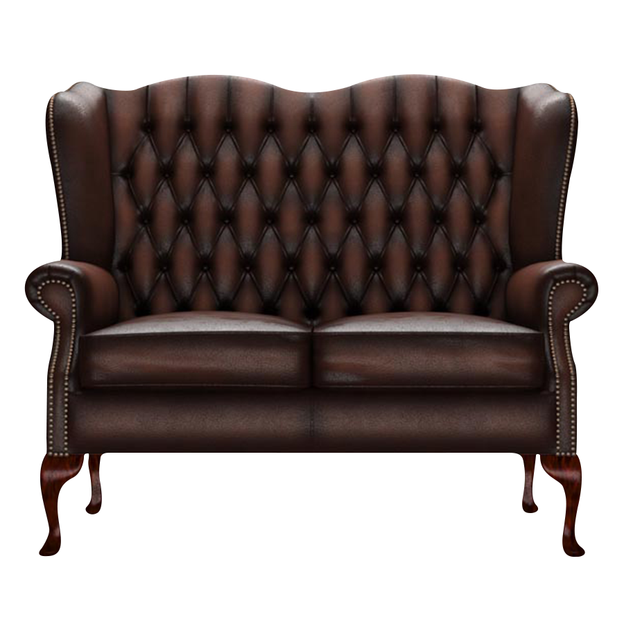 Gladstone 2 Sits Chesterfield Soffa Antique Brown